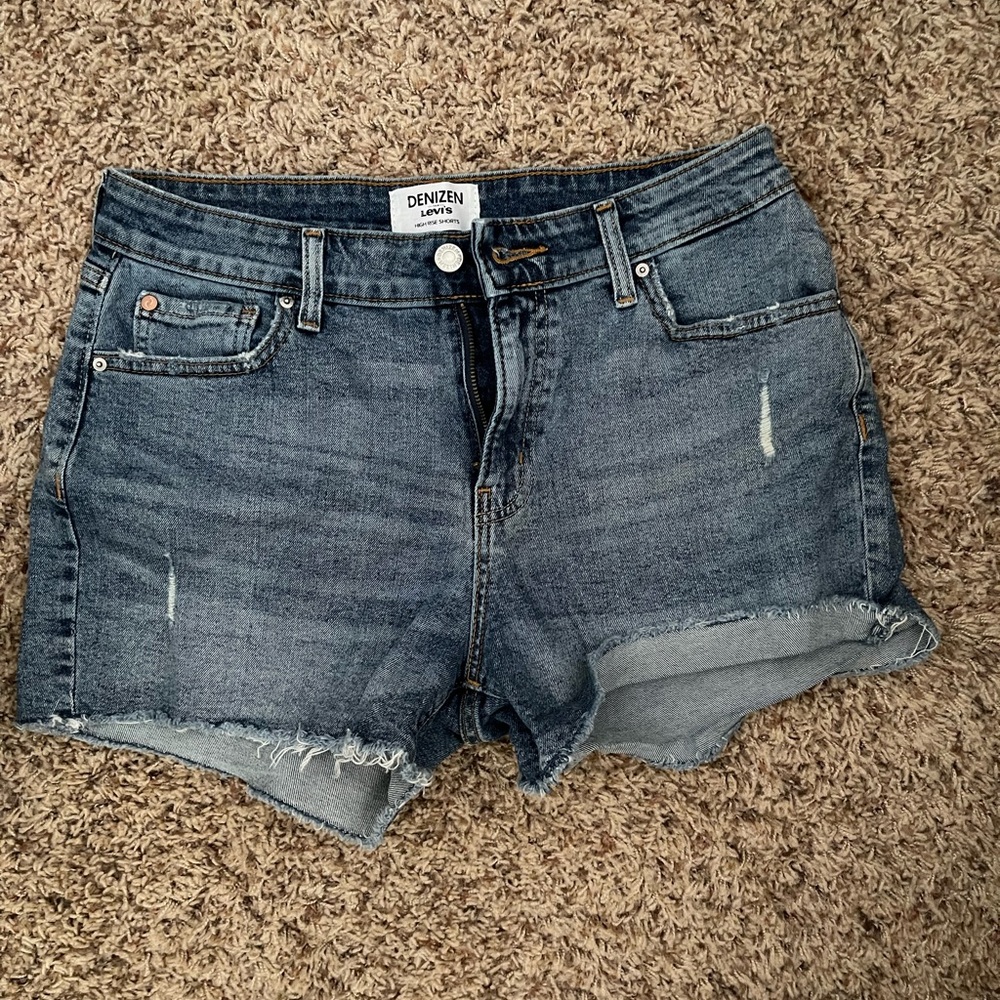 Denizen from Levi's Women's Blue Frayed Jean Shorts